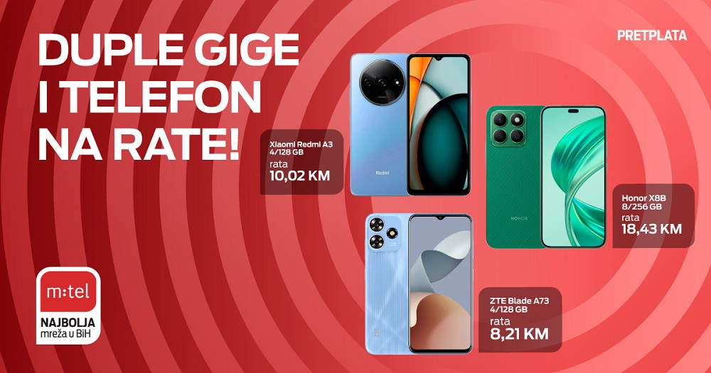 m:tel, Xiaomi Redmi A3, ZTE Blade A73, Honor X8B, pretplata, mobilni internet