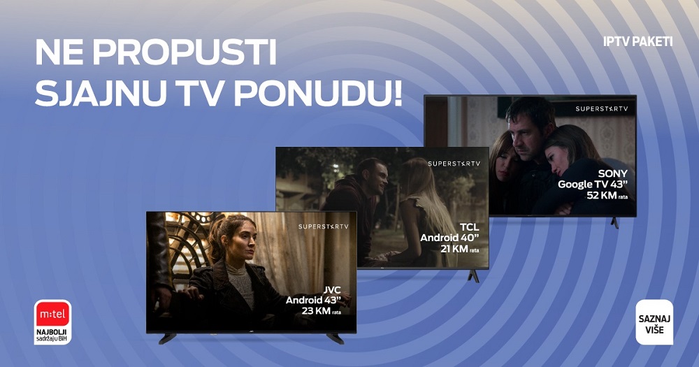m:tel, m:tel TV paketi, televizori na rate, Sony, JVC, TCL